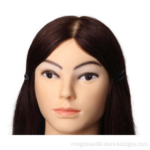 Natural hair training mannequins head with long hair